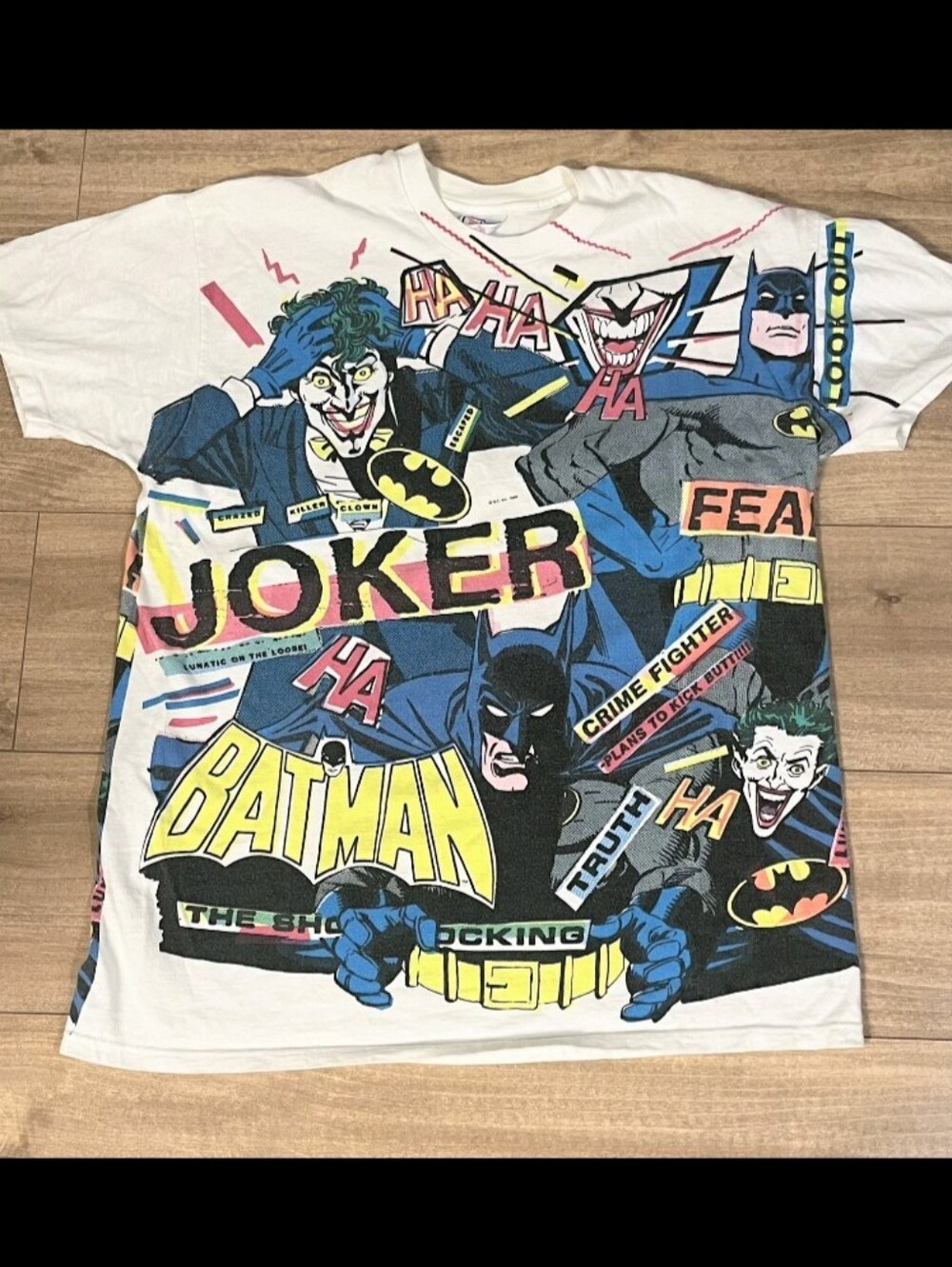Rare Vintage 1989 DC Comics Batman & Joker Graphic Tee - White